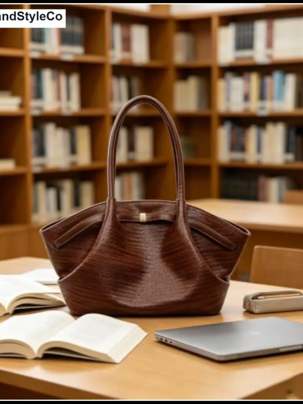 Woven Embossed PU Leather Tote Bag Women Faux Leather Shoulder Handbag Large